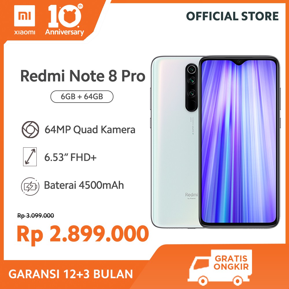 Redmi Note 8 Pro (6GB+64GB) 64MP Quad Kamera Pertama Helio