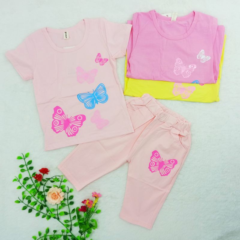 Ss#510 Pakaian Anak Perempuan size 1-4tahun / Setelan Anak Perempuan Bahan Kaus Kualitas Premium