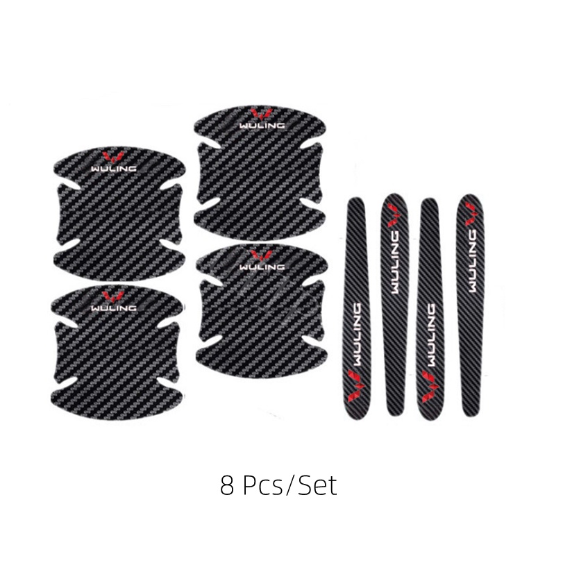 Wuling 8Pcs Stiker Pelindung Handle Pintu Mobil Bahan Carbon Fiber Untuk Confero Cortez Almaz Confero s