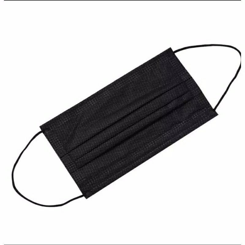 Masker Hitam 3 Ply Earloop Masker Medis Isi 50 Pcs Masker Medis Bedah