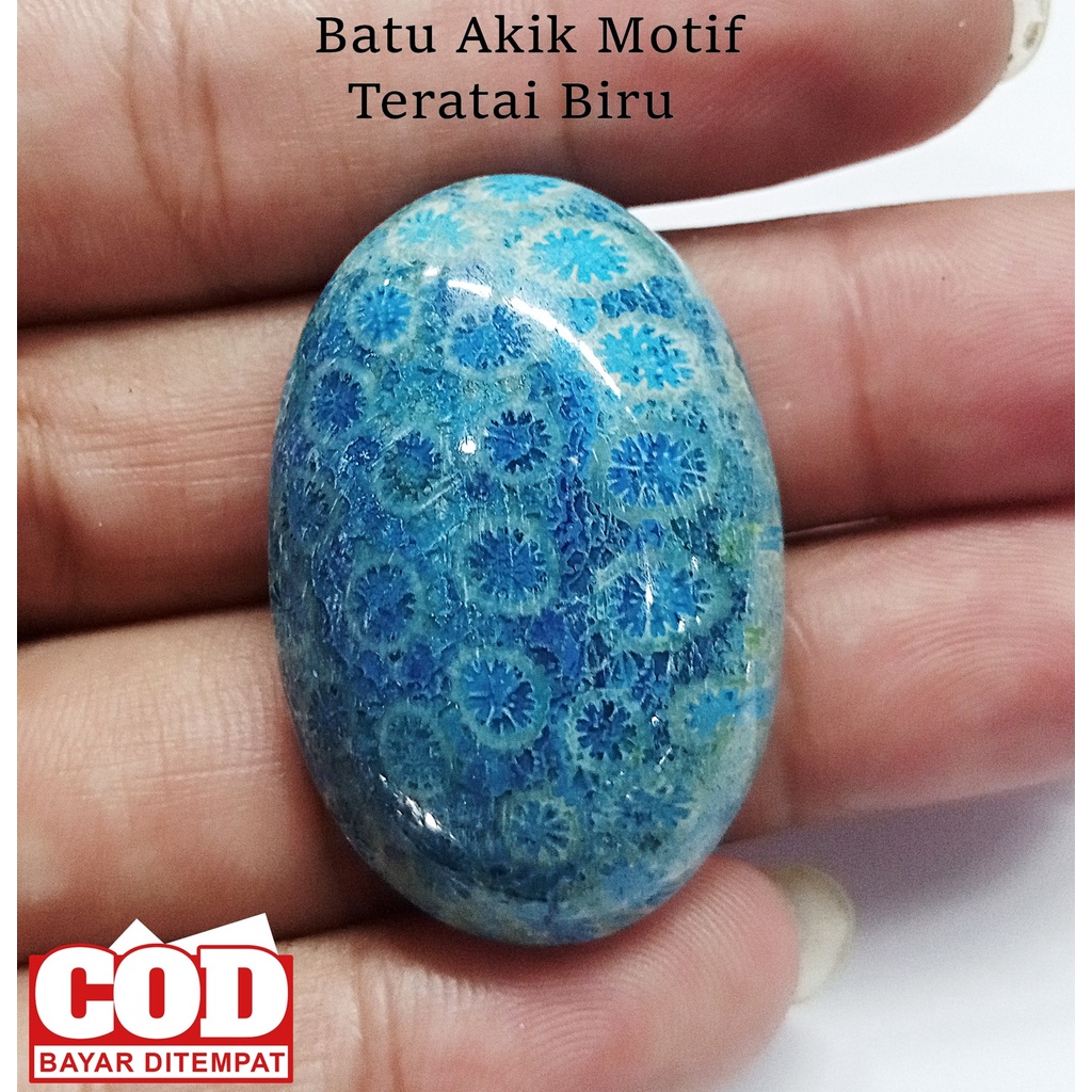 Batu Akik Motif Teratai biru Jumbo