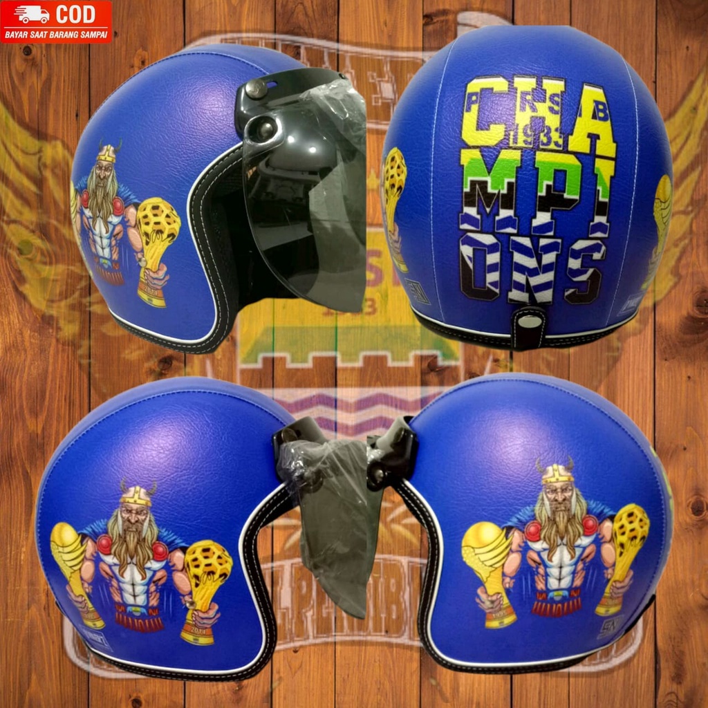 HELM bogo retro persib classic kkaca cekung dewasa pria wanita