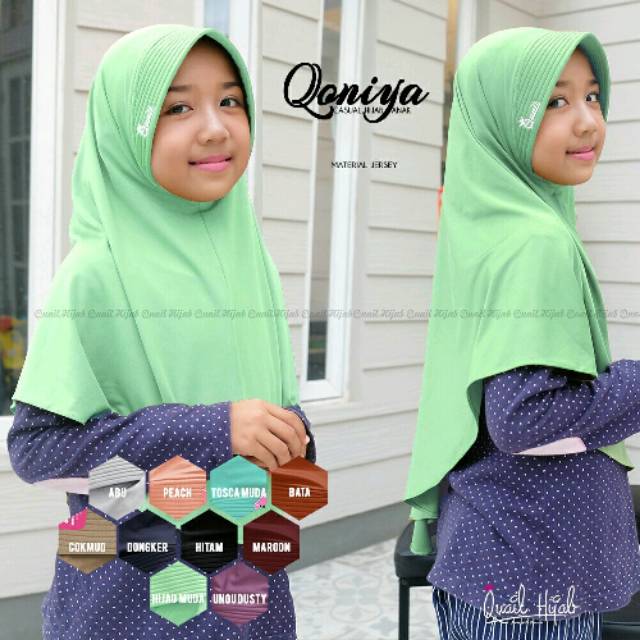 Qoniya jilbab anak ori Quail Hijab bahan jersey