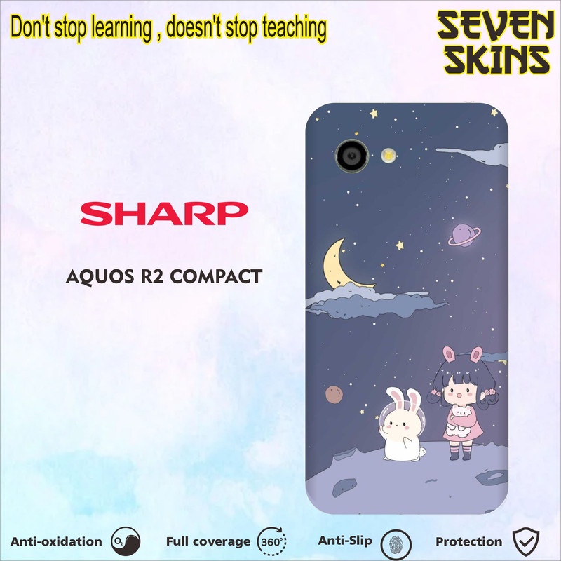 SKIN HANDPHONE DAPAT 2 PCS  SHARP AQUOS R2 COMPACT  KARTUN