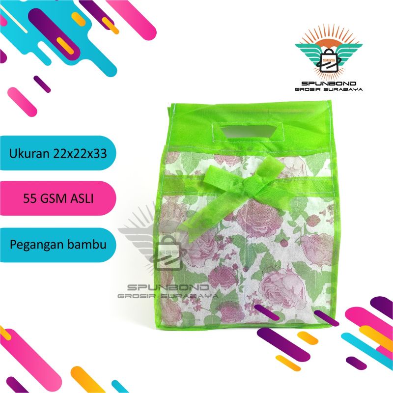 harga perluain ‌Tas spunbond box nasi 22 bambu, tas kain, tas hajatan