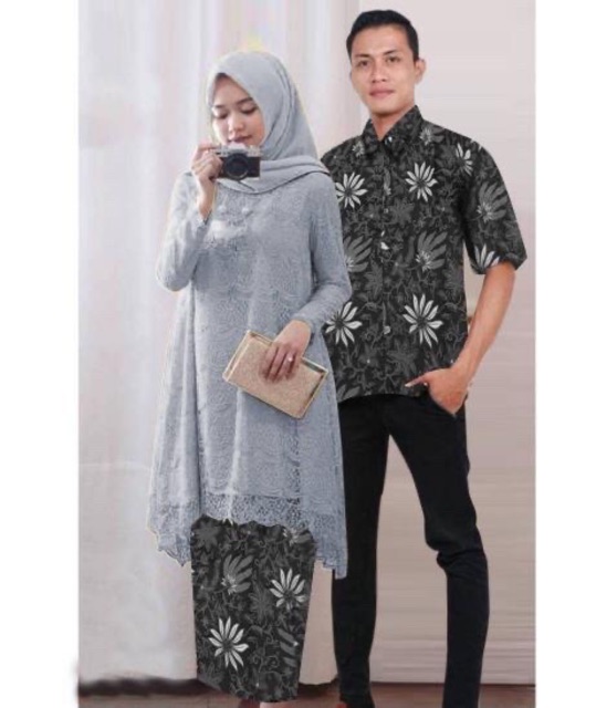 6 wrna JC Cp Tunik sofie / Couple Tunik Safitri / Baju pasangan batik kebaya