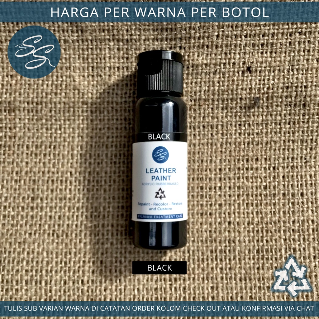 Cat Sepatu Kulit SS Leather Paint - Acrylic Rubber Cat Midsole, Rubber, Boost - Cat Tas Jaket Kulit-Black