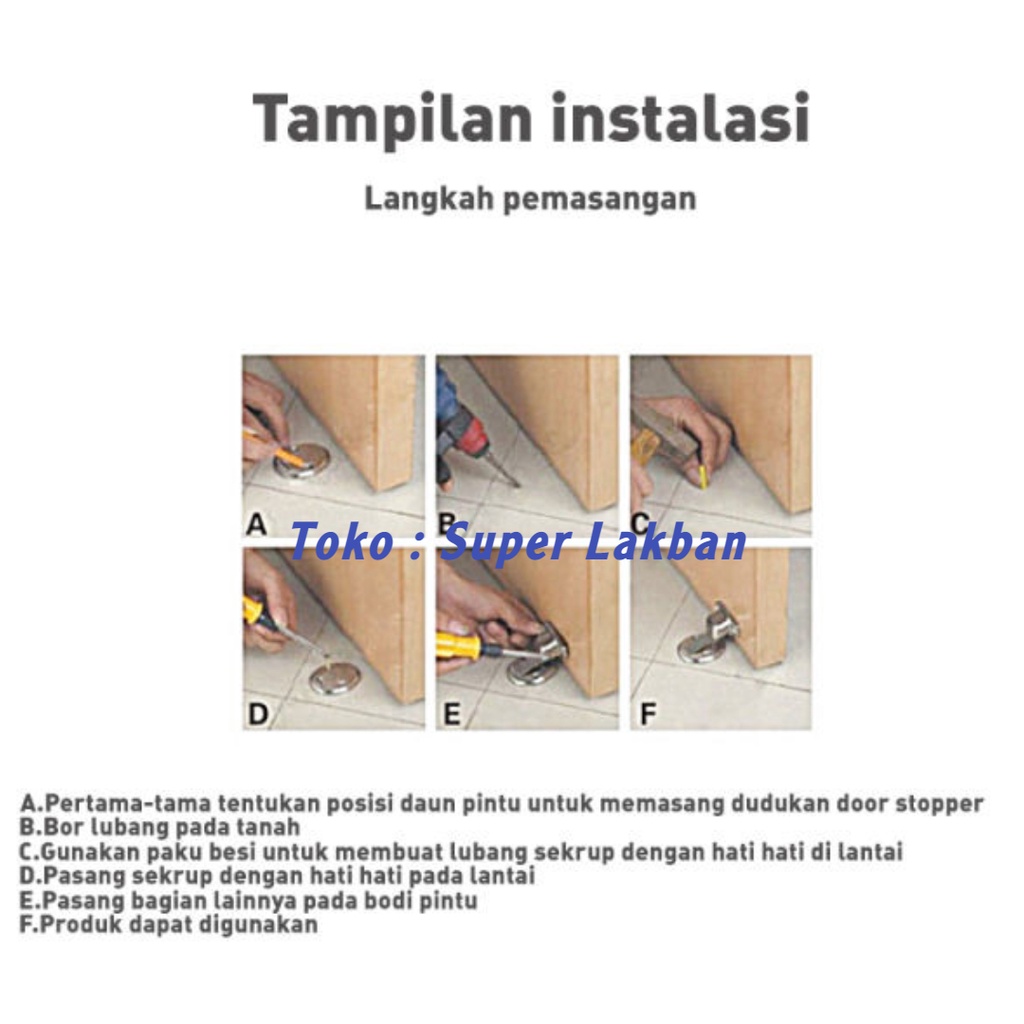 Penahan Pintu Magnet Tempel Pengganjal Pintu Stainless Penahan Lemari Laci Door Stopper Anti Bentur