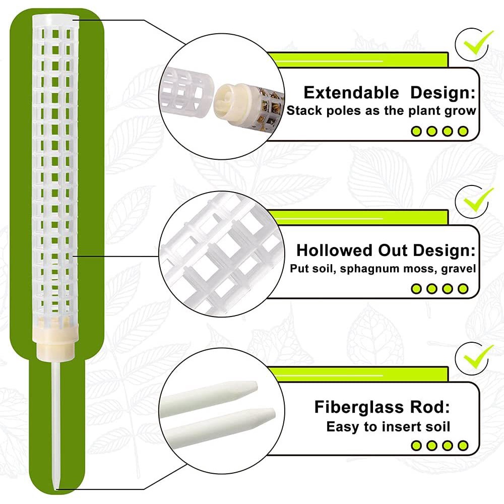Untuk Pot Tanaman Lumut Tiang Stackable Plastik Rambat Mendukung Rangka Panjat Alat Berkebun Tanaman Berlubang Desain Tongkat