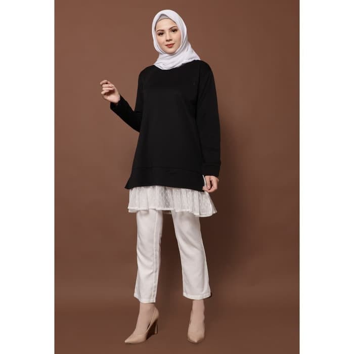 Mybamus Karen Under Tile Tunic Black Mocca Dusty Tunik Polos Baju Atasan Wanita Fashion Wanita