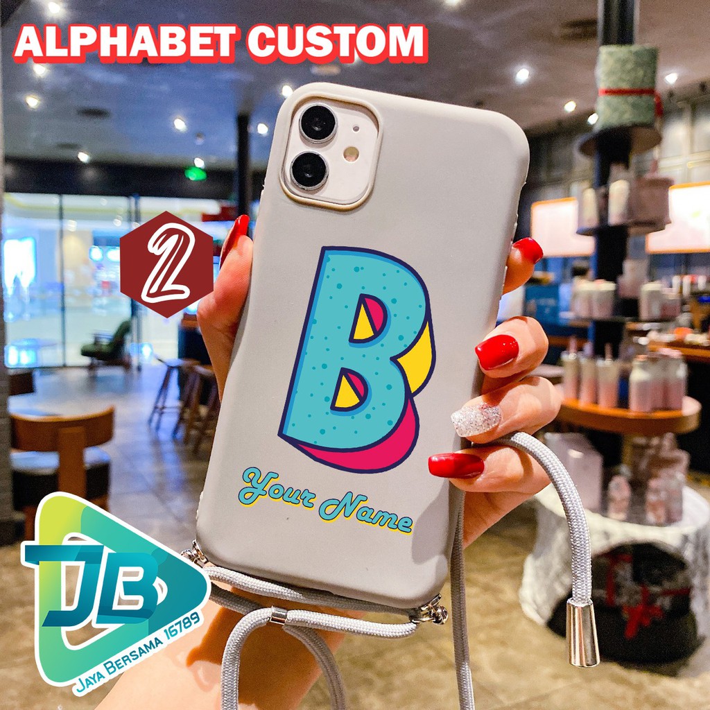 Softcase Slingcase Tali Lanyard Candy ALPHABET  Samsung A3 A5 A7 J6+ J4 A9 2017 2018 A10s JB3275