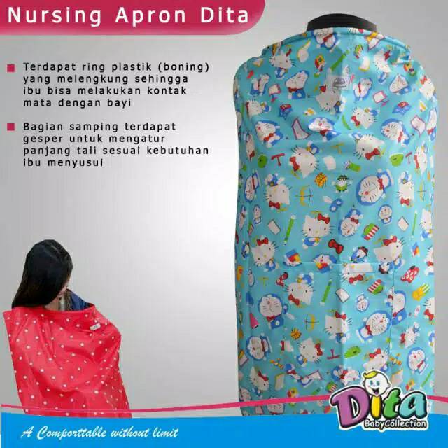 CELEMEK MENYUSUI NURSING APRON DITA , APRON MENYUSUI 1 &amp; 2 LAPIS MOTIF DITA