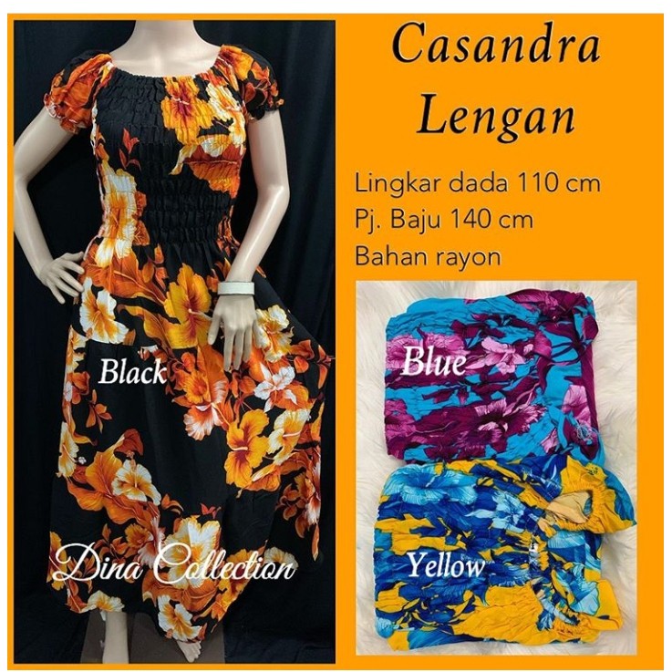 Daster dress casandra lengan bunga 02