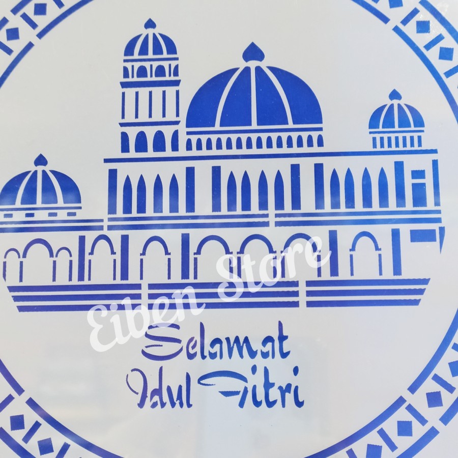 

Mosque Stencil / Stencil Mesjid Selamat Idul Fitri - O 25cm