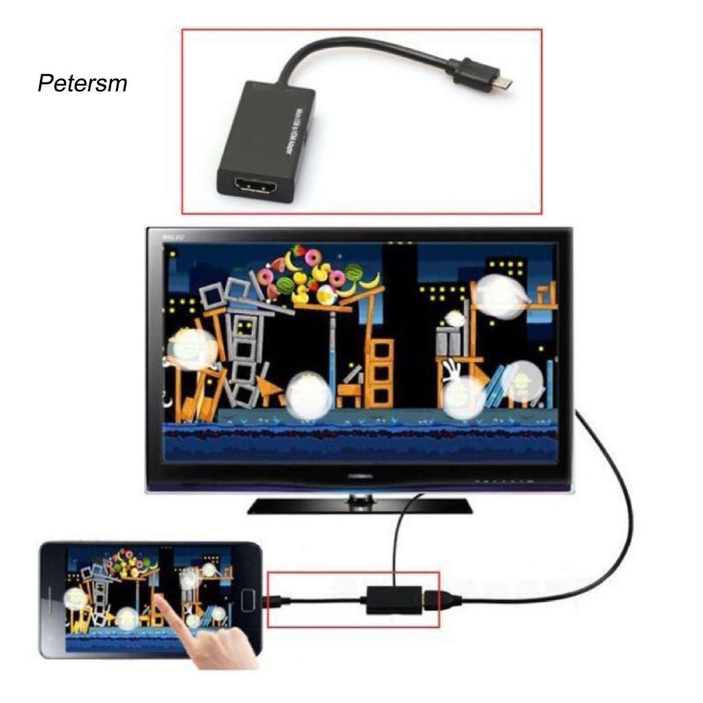 (Pt) Kabel Adapter Konverter Micro Usb Male Ke Hdmi Female Untuk Handphone / Hdtv / Monitor