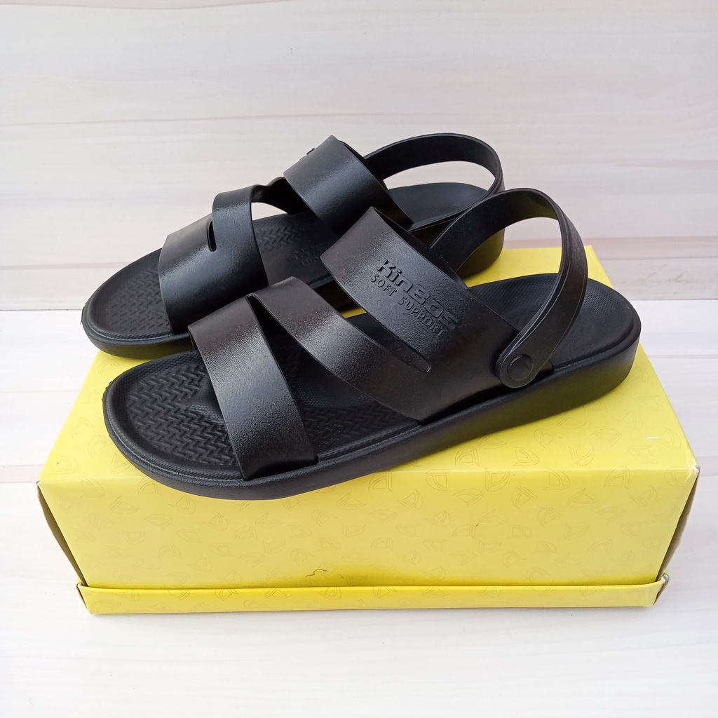 kinbos sepatu sandal tali belakang pria asli original lentur awet tahan lama sandal kinbos gesper ka