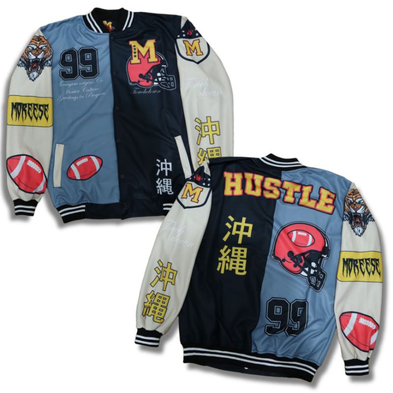 JACKET VARSITY BASEBAAL MOTIP TERBARU PRIA WANITA SAIZE L XL  - JAKET EVERYONE BAYAR DI TEMPAT-Hustel
