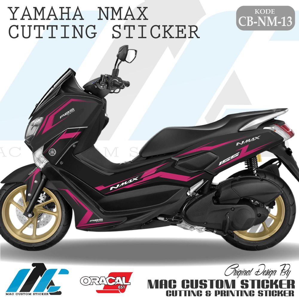 Cb Nm 13 Cutting Sticker Striping Nmax Hitam Pink Vs Putih