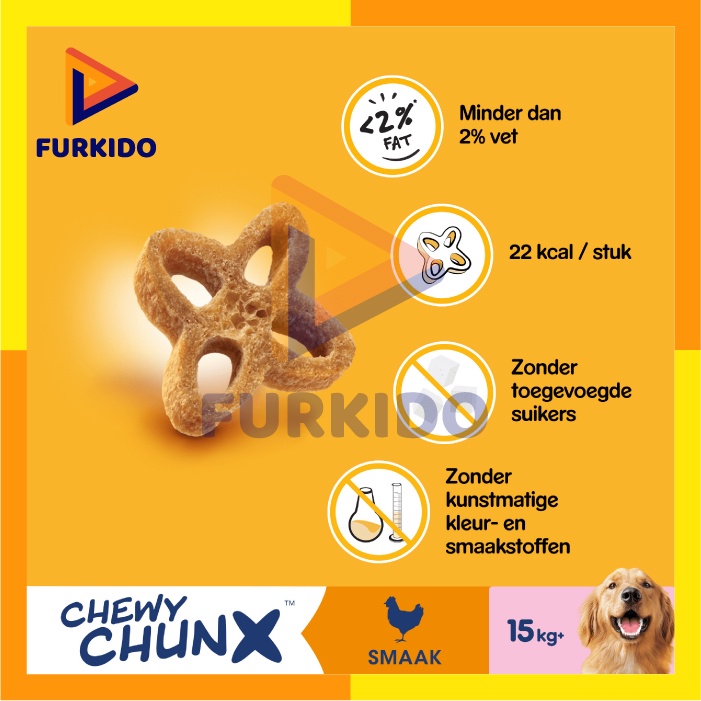 Pedigree Dentastix Chewy Chunx Mini Smoky Chicken 68 Gr / Snack Anjing