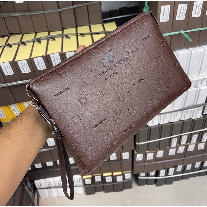 handbag braun buffel Leather Pria/Wanita Clutch Card Super Braun buffel