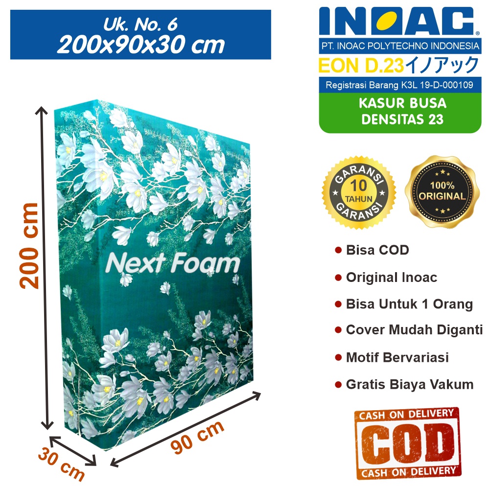 Kasur Busa Inoac Ukuran No 6 200x90x30 cm Tebal 30 cm EON D23 ORIGINAL INOAC Garansi 10 Tahun Asli