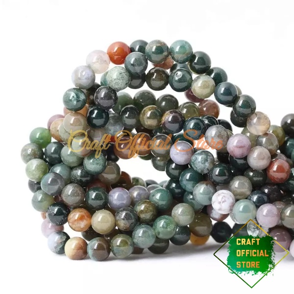 Bahan Gelang Batu Indian Agate 6/8/1.0mm Untuk Craft Dan DIY