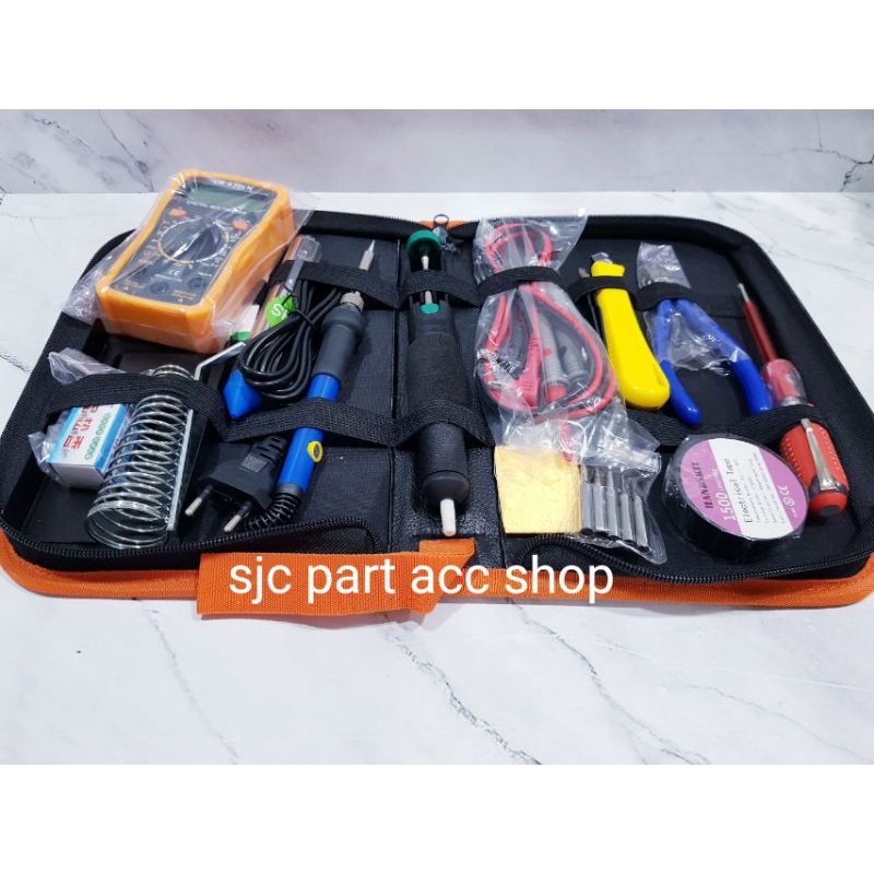 PAKET LENGKAP SOLDER LISTRIK 60WATT MULTITESTER DIGITAL LENGKAP