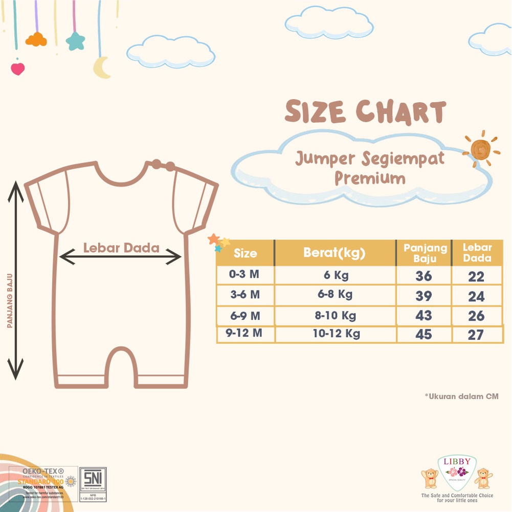 LIBBY Premium Romper Motif Boy 0-12 Bulan (1 pcs/pack)
