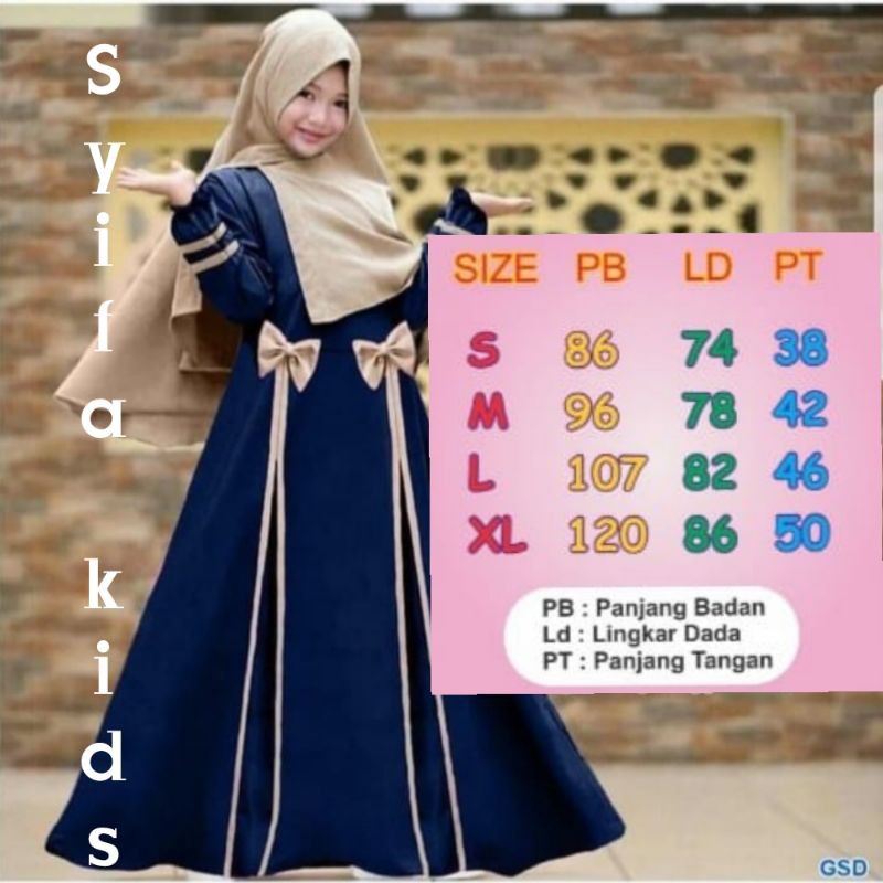 SYIFA KIDS BAJU GAMIS ANAK PEREMPUAN SETELAN HIJAB