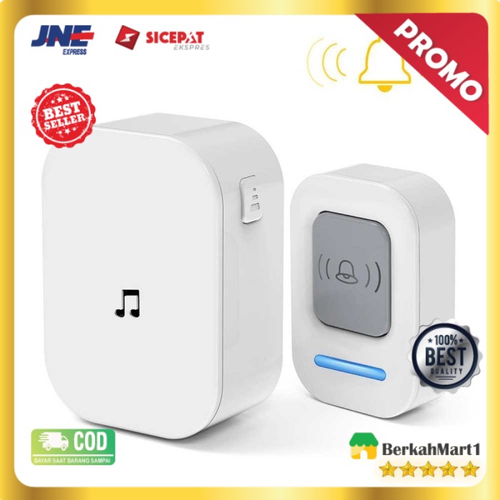 Bell Pintu Rumah Wireless Doorbell Waterproof 60 Tunes 1 Receiver