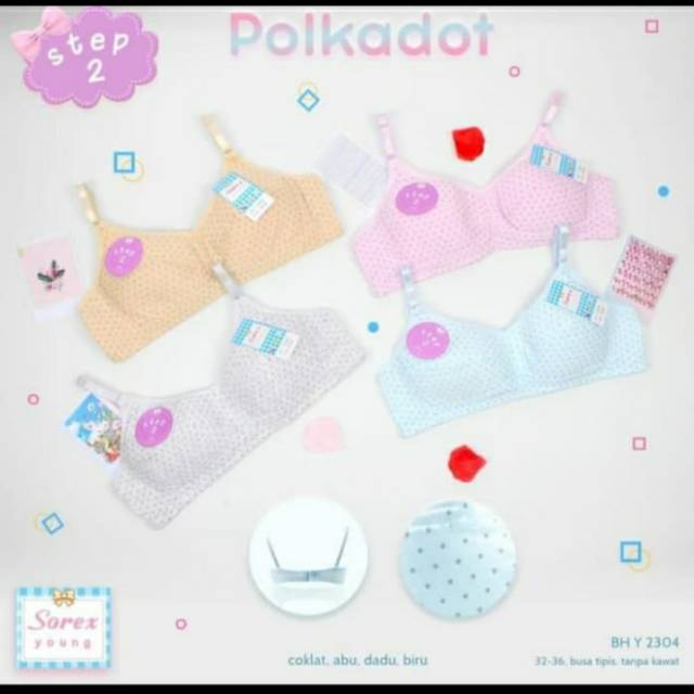 Bh/bra remaja perempuan sorex y2304/2304 step 2 uk 32 34 35