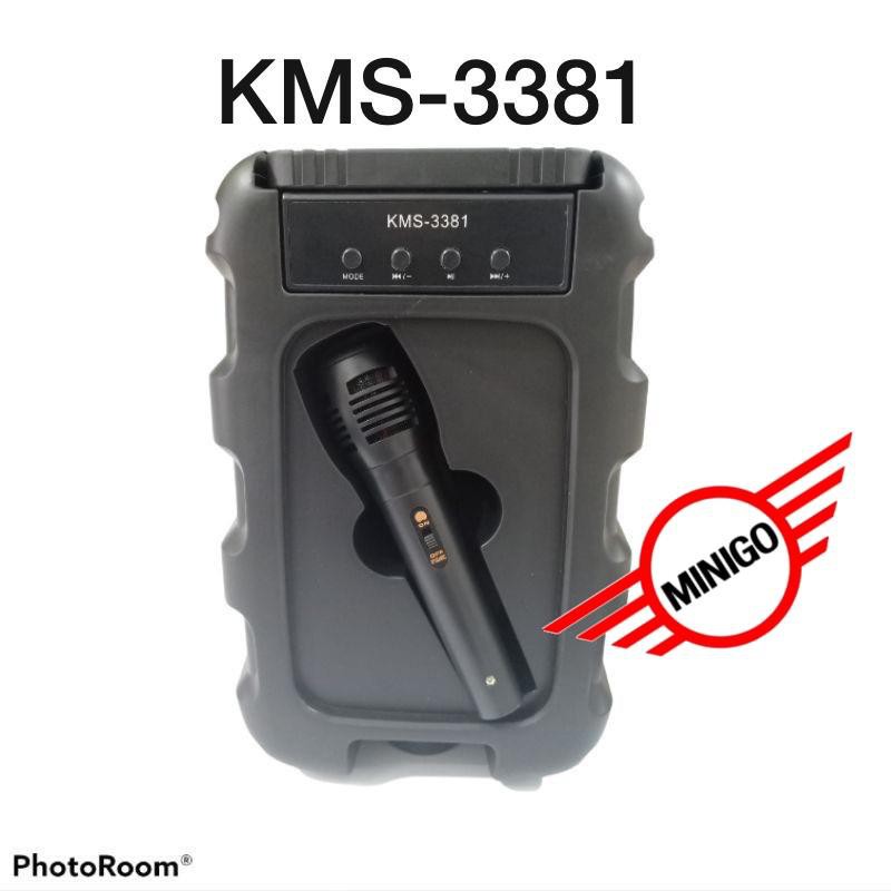 COD~Speaker Bluetooth KIMISO kms-3381 SERIES 6.5 Inchi Free Mic Karaoke FM Radio USB Memory AUX Mic