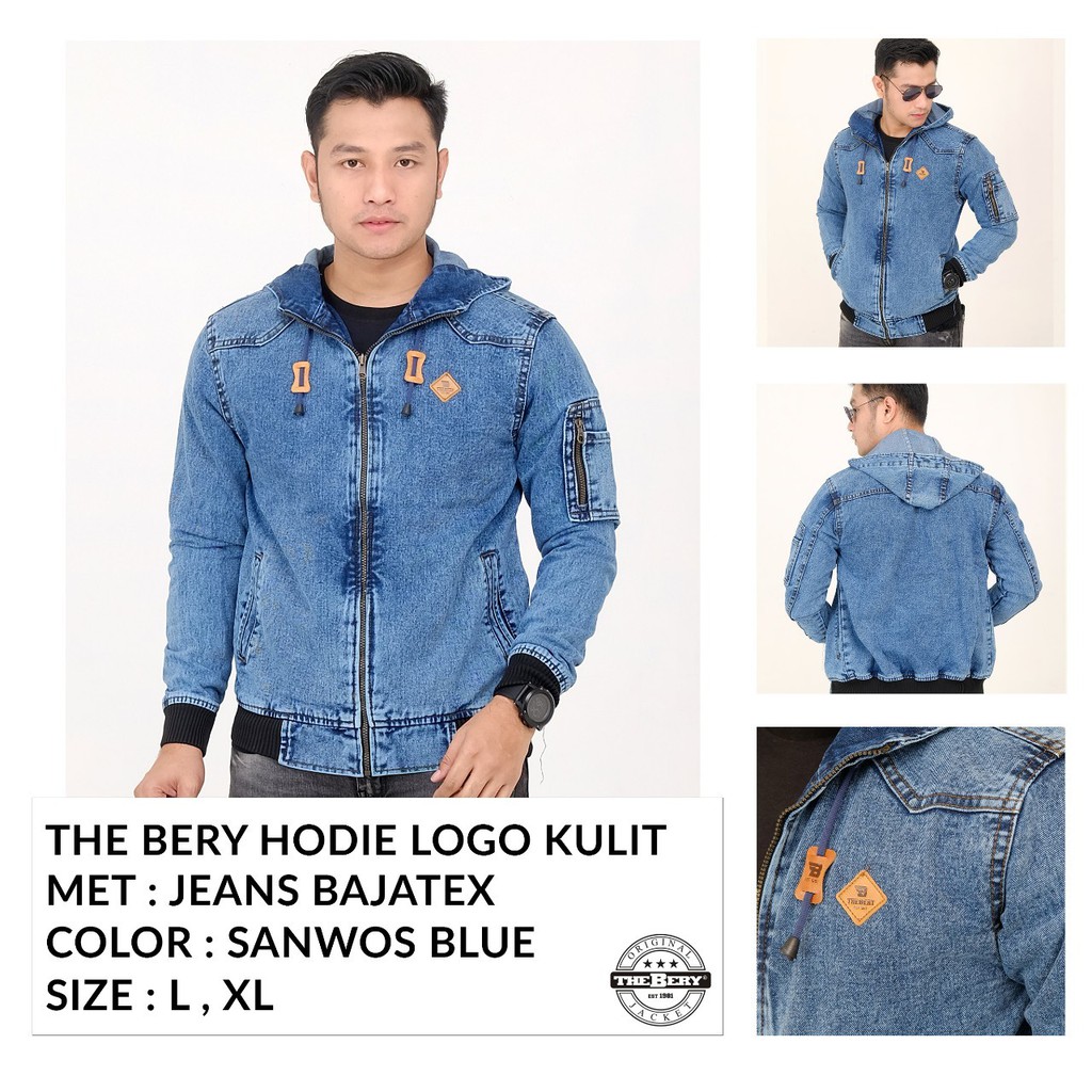 PALING KEREN !! JAKET JEANS HOODIE SANWASH / JAKET JEANS DENIM PRIA ORIGINAL