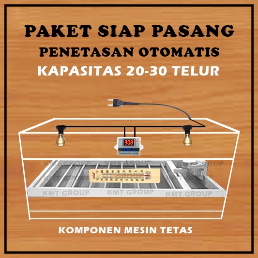 Paket Siap Pakai Termostat XH-W3001 TGEA Mesin Tetas Telur Full Otomatis Penetas