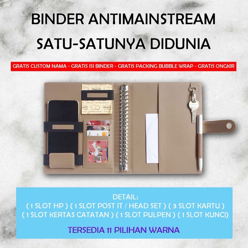 

NEW BINDER A5 FREE CUSTOM NAMA 8 HURUF | LEATHERSJKT