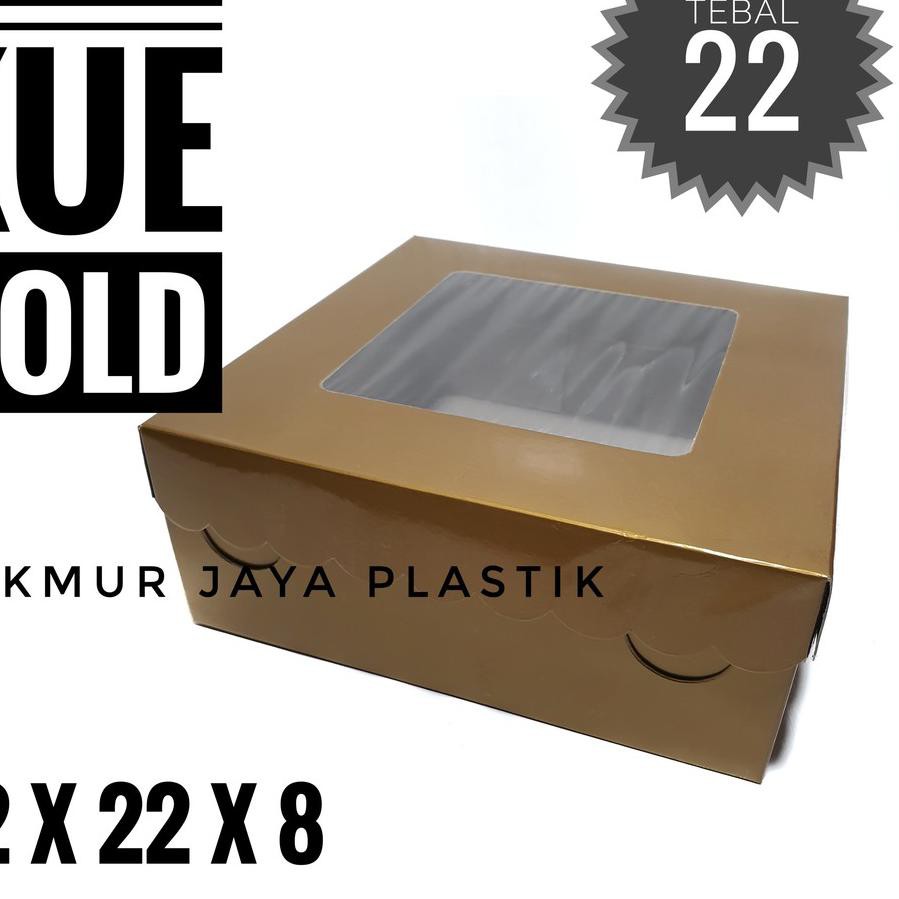 

Segera [ DUS KUE MIKA - EMAS 22 ISI 5 PC ] PAPER BOX DUS GOLD TUTUP MIKA 22 X 22