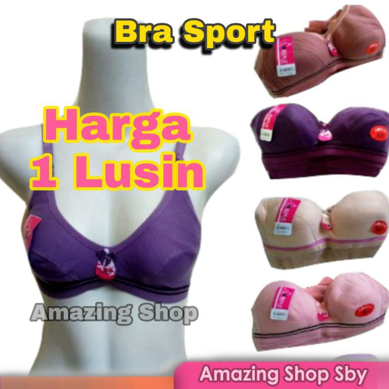 GROSIR 1 LUSIN Bra Sport BH Sport Tanpa Busa Murah Amazing Shop Surabaya