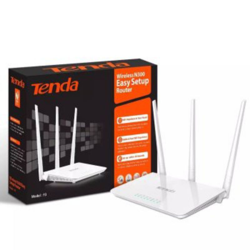 Tenda F3 Wireless N Router 300Mbps-Tiga Antena