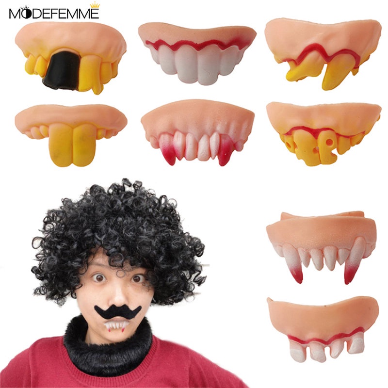 10pcs / set Gigi Palsu Vampire Untuk Dekorasi Pesta Halloween