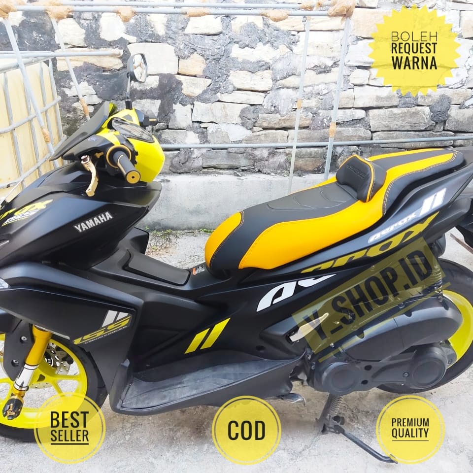 Sadel Kulit Jok Yamaha Aerox 125 155 Press MBtech Modif Eropa Terlaris
