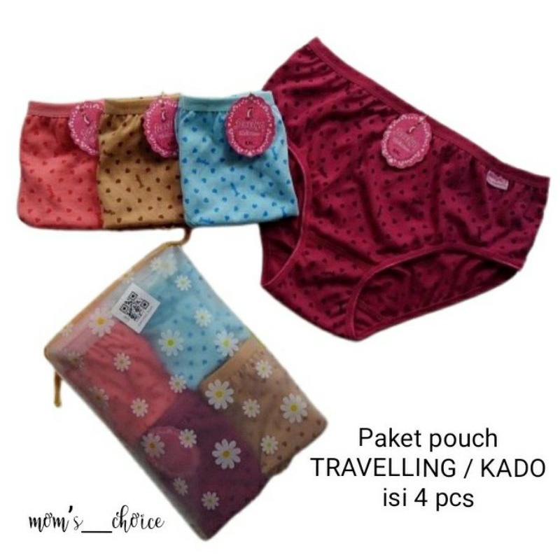CELANA DALAM IMPORT WANITA TRAVELLING / KADO JOCELYN KATUN / Cd perempuan katun motif