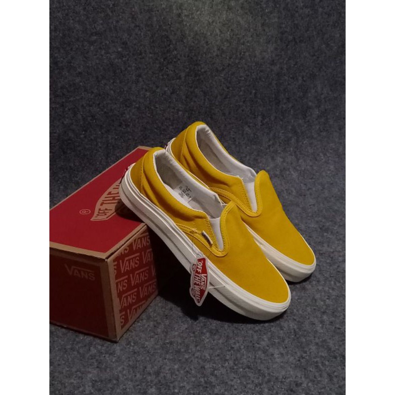 VANS SLIP ON YELLOW WHITE OG VAULT WAFFLE DT