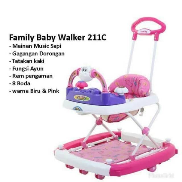 Baby walker Family dengan Mainan 211 C/Tempat duduk bayi