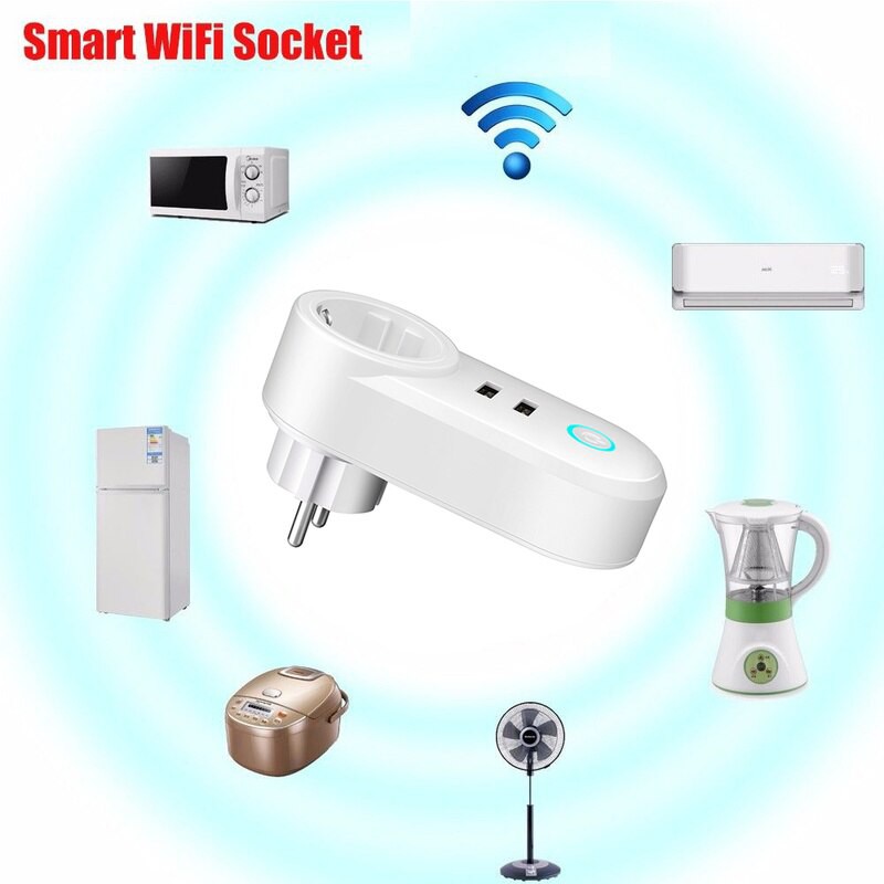 Smart Plug Wireless Stop Kontak Wifi With USB Smart Life Amazon Alexa