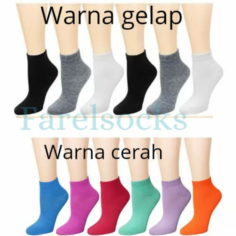 3 pasang kaos kaki pendek polos warna warni kaos kaki mata kaki pria wanita