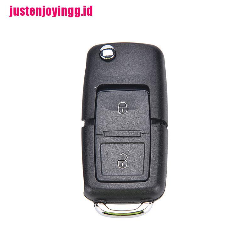 Rumah / Casing Kunci Remote Lipat 2 Tombol Plastik Warna Hitam Untuk VW VOLKSWAGEN MK4 GOLF