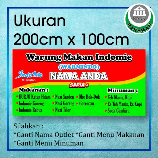 Spanduk Banner Warmindo Warung Makan Indomie Ukuran 200cm X 100cm Shopee Indonesia