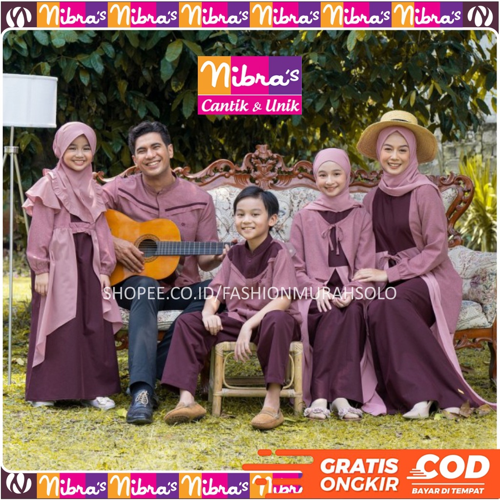 SARIMBIT NIBRAS AESTHETIC MAROON BAJU COUPLE MUSLIM KELUARGA TERBARU 2021 2022