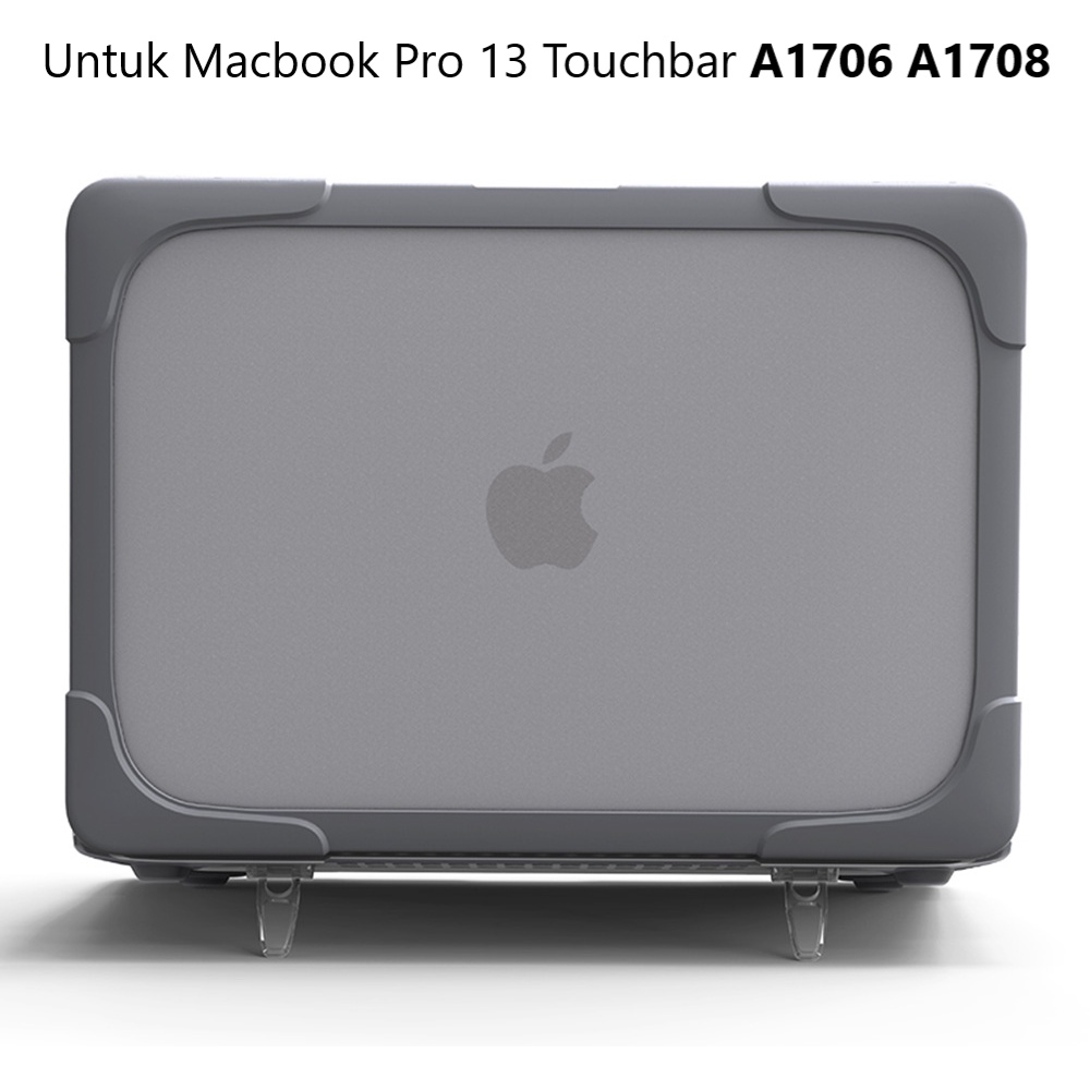 Shockproof Armor Case with Stand for Macbook Pro 13 Touchbar A1706 A1708 - Gray