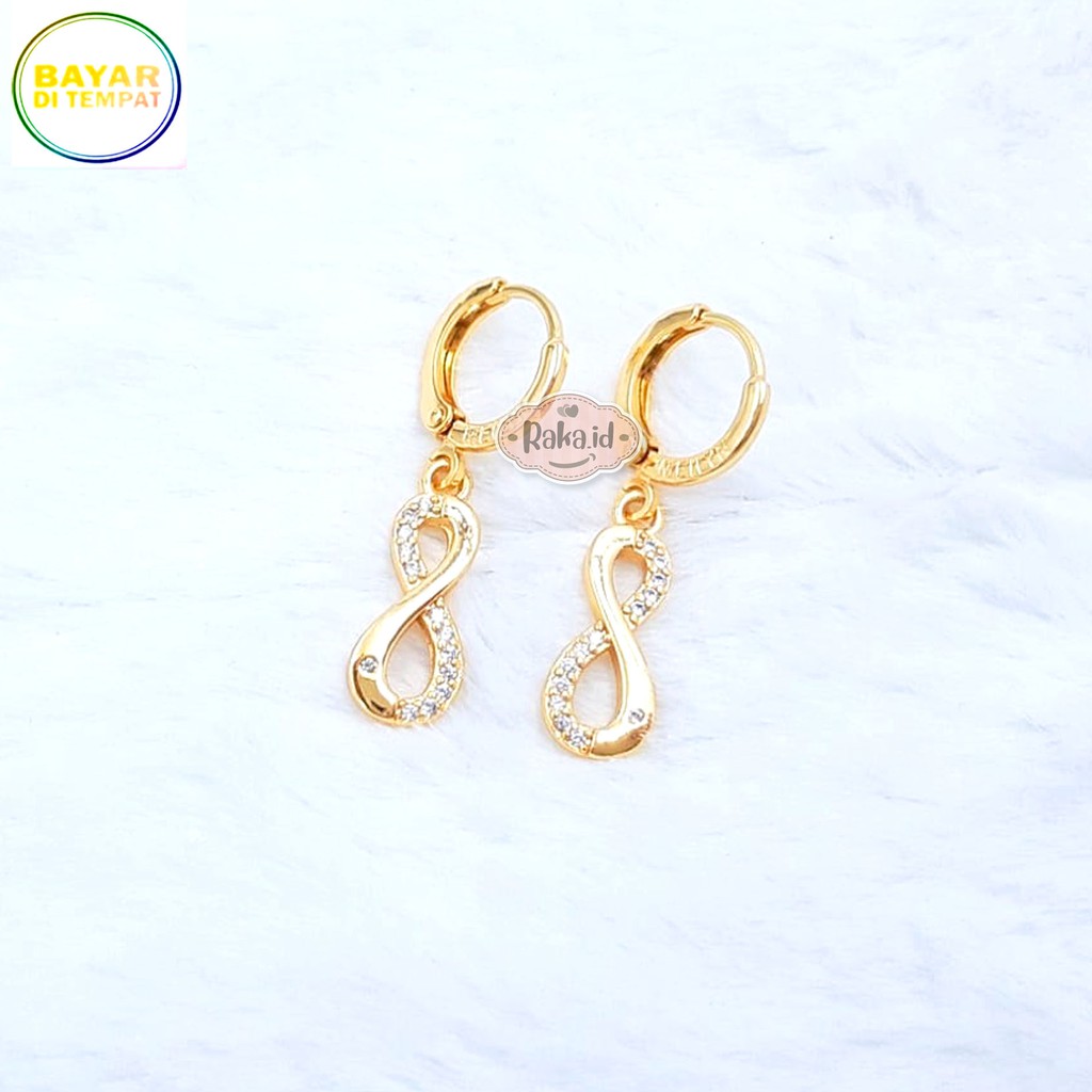 RAKA Acc - Anting Clip / Klip Motif 8 Xuping Perhiasan Aksesoris Wanita 524